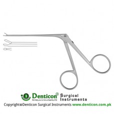 Micro Alligator Forceps Straight - Cup Shaped Stainless Steel, 8 cm - 3" Cup Size - Jaw Size 1.0 x 0.9 mm - 4.0 mm